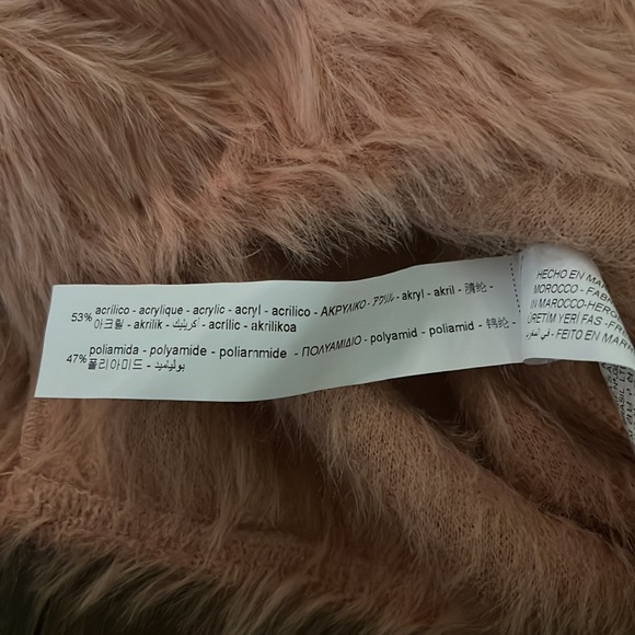 Zara fuzzy pink beige sweater - Picture 3 of 3